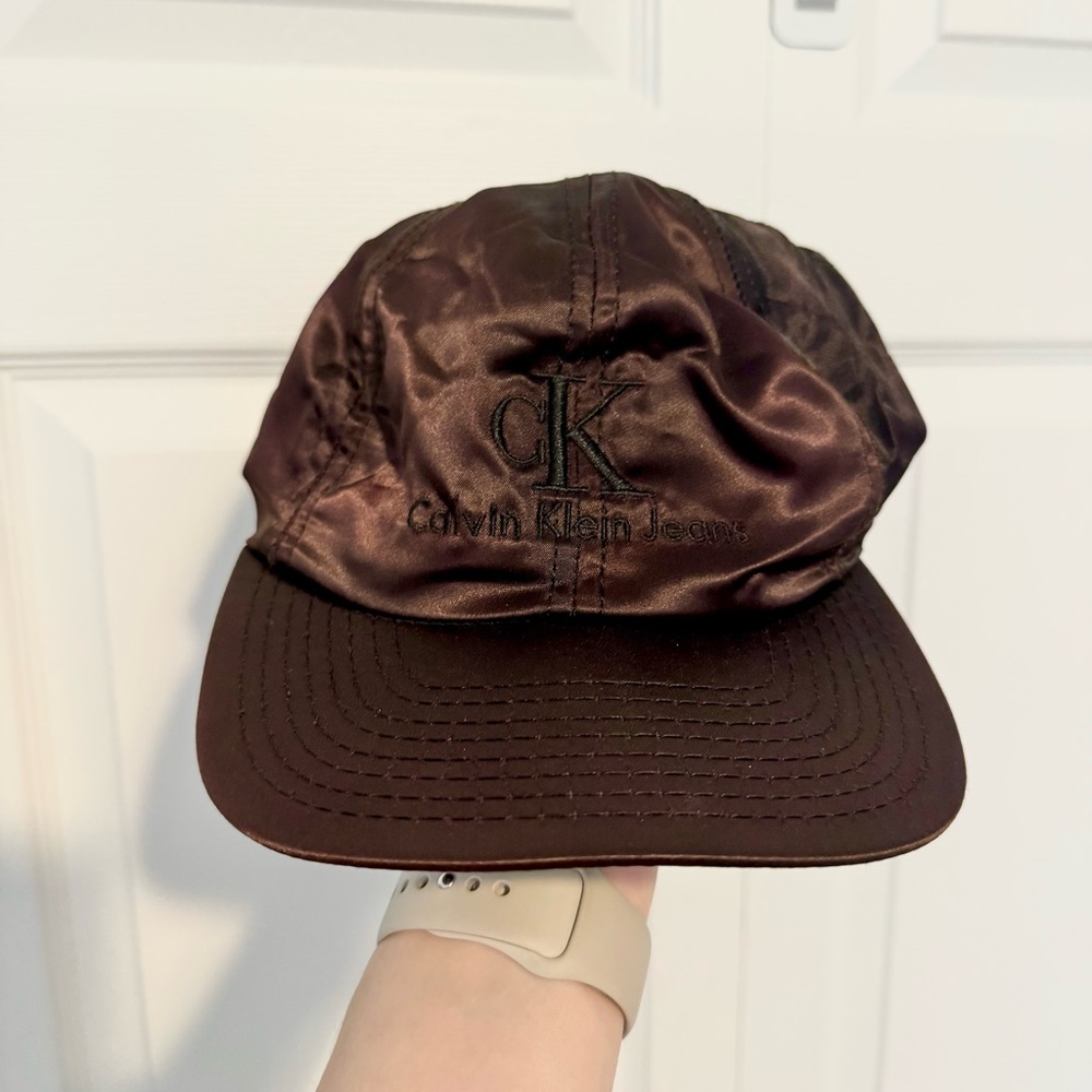 Vintage 90’s Y2K Calvin Klein silk baseball hat AS IS